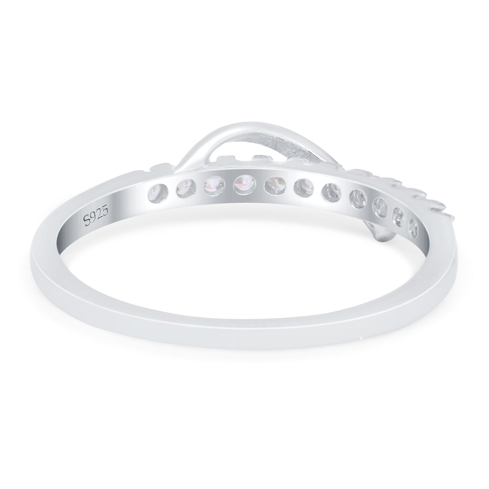 Constellation Ring Half Eternity Round Simulated Cubic Zirconia 925 Sterling Silver (6mm)