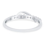 Constellation Ring Half Eternity Round Simulated Cubic Zirconia 925 Sterling Silver (6mm)