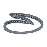 Fashion Half Eternity Ring Round Simulated Cubic Zirconia 925 Sterling Silver (5mm)