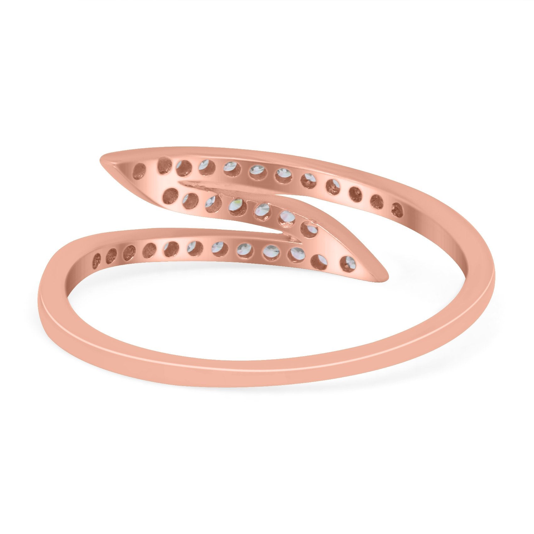 Fashion Half Eternity Ring Round Simulated Cubic Zirconia 925 Sterling Silver (5mm)