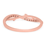 Fashion Crisscross Half Eternity Ring Band Round 4mm Simulated Cubic Zirconia 925 Sterling Silver