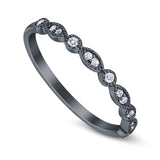 Half Eternity Marquise Wedding Band Simulated Cubic Zirconia 925 Sterling Silver