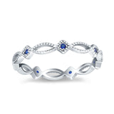 Eternity Style 3mm Wedding Band Ring Round Simulated Cubic Zirconia 925 Sterling Silver