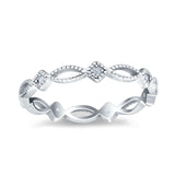 Eternity Style 3mm Wedding Band Ring Round Simulated Cubic Zirconia 925 Sterling Silver