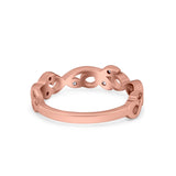 Filigree Thumb Ring Band Round Eternity Simulated CZ 925 Sterling Silver