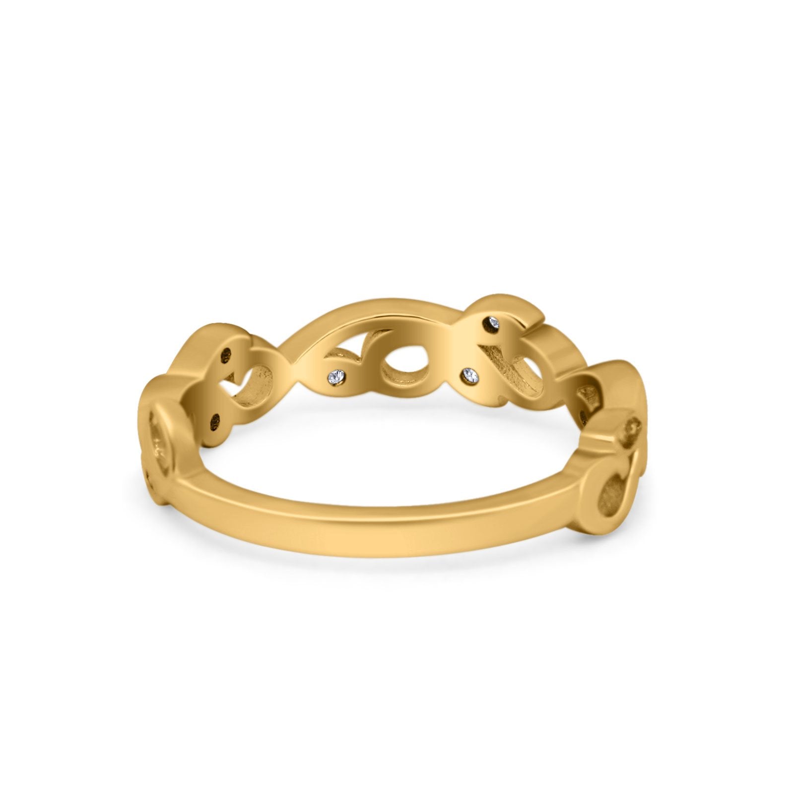 Filigree Thumb Ring Band Round Eternity Simulated CZ 925 Sterling Silver