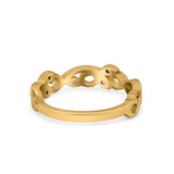 Filigree Thumb Ring Band Round Eternity Simulated CZ 925 Sterling Silver