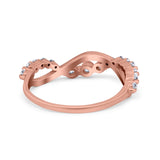 Infinity Crisscross Band Eternity Ring Round Simulated CZ 925 Sterling Silver