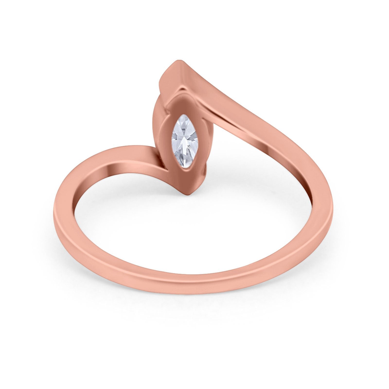 Marquise Swirl Wedding Ring Simulated Cubic Zirconia 925 Sterling Silver