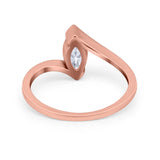 Marquise Swirl Wedding Ring Simulated Cubic Zirconia 925 Sterling Silver