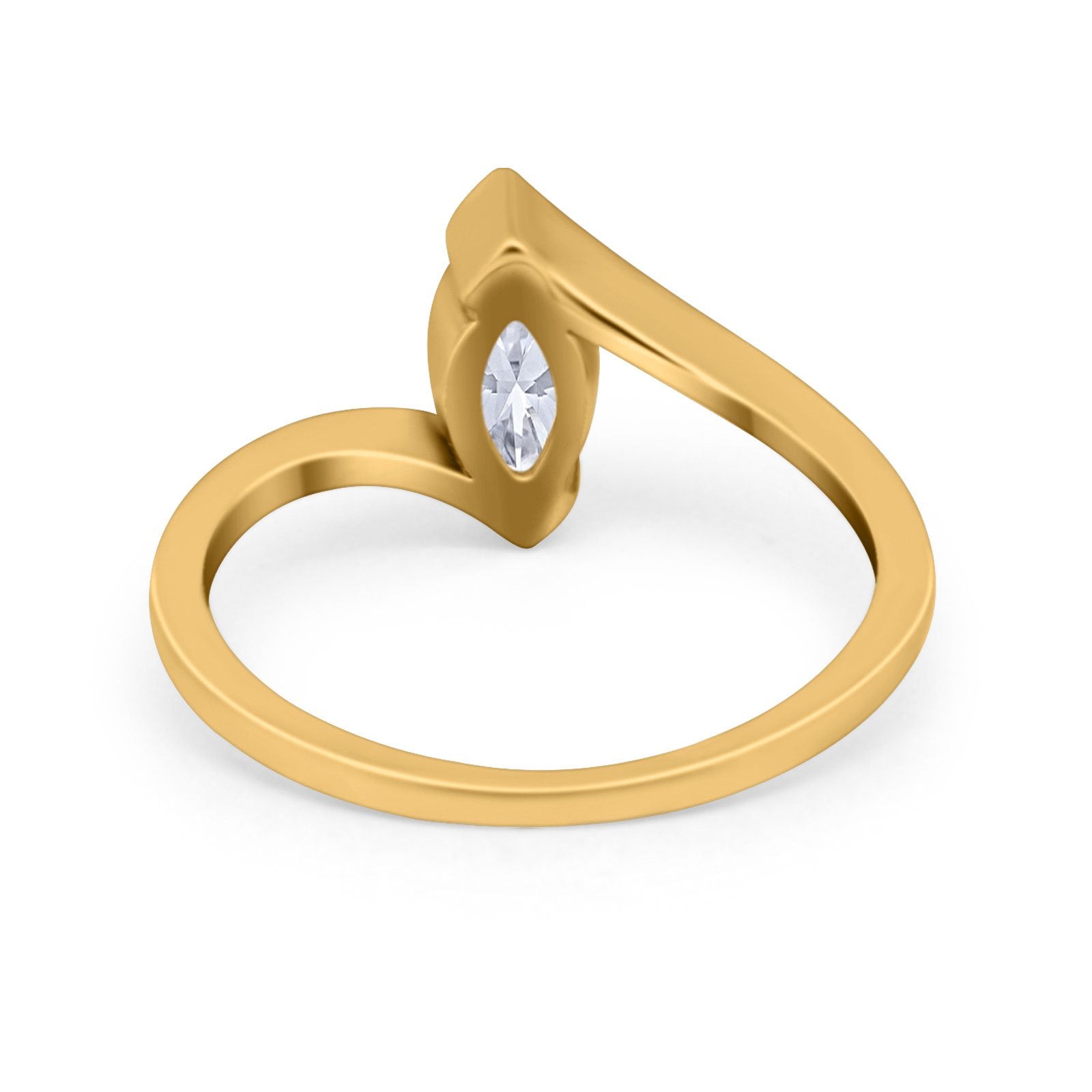 Marquise Swirl Wedding Ring Simulated Cubic Zirconia 925 Sterling Silver