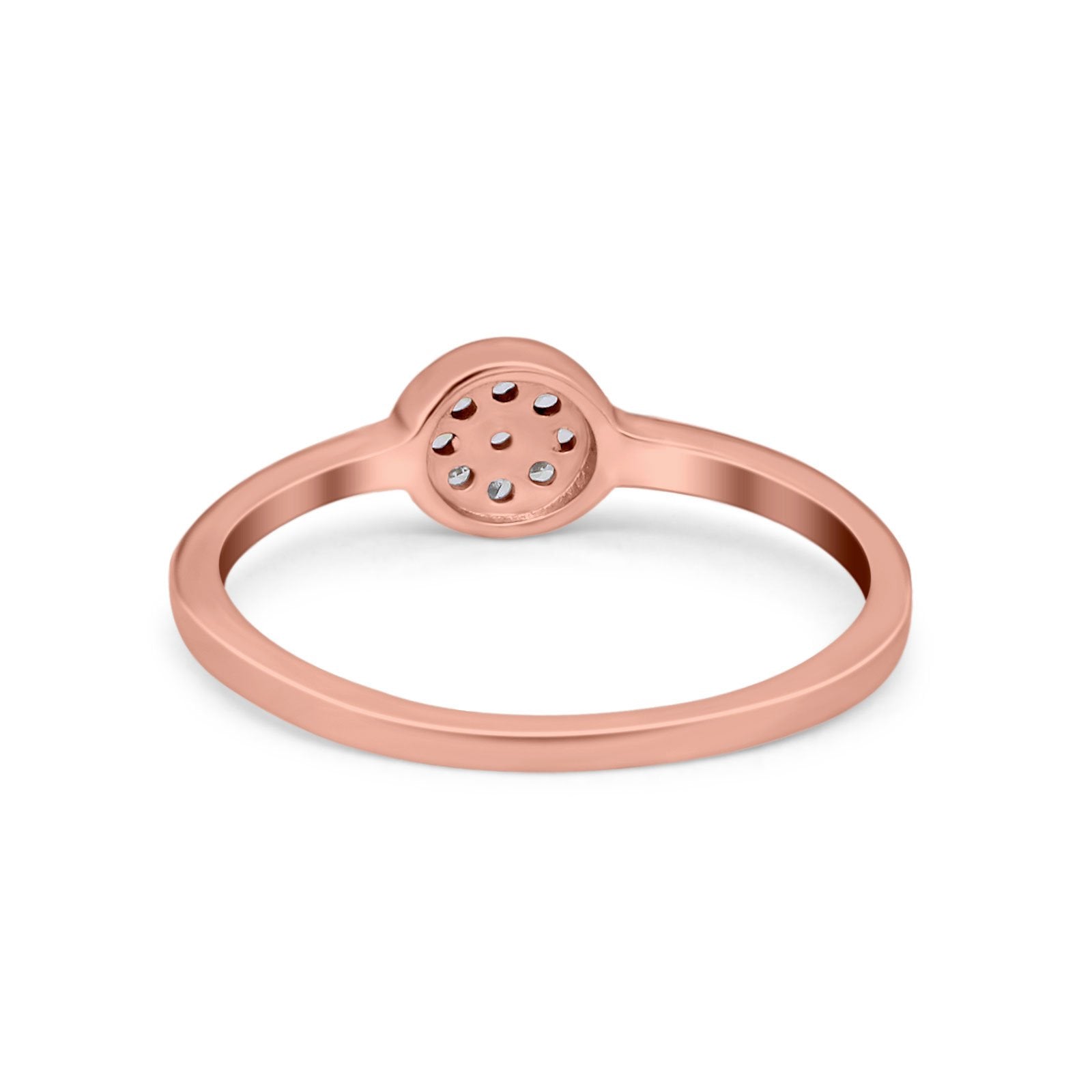 Petite Dainty Thumb Ring Pave Round Simulated Cubic Zirconia 925 Sterling Silver