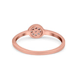 Petite Dainty Thumb Ring Pave Round Simulated Cubic Zirconia 925 Sterling Silver