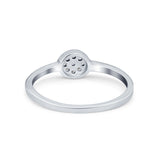 Petite Dainty Thumb Ring Pave Round Simulated Cubic Zirconia 925 Sterling Silver