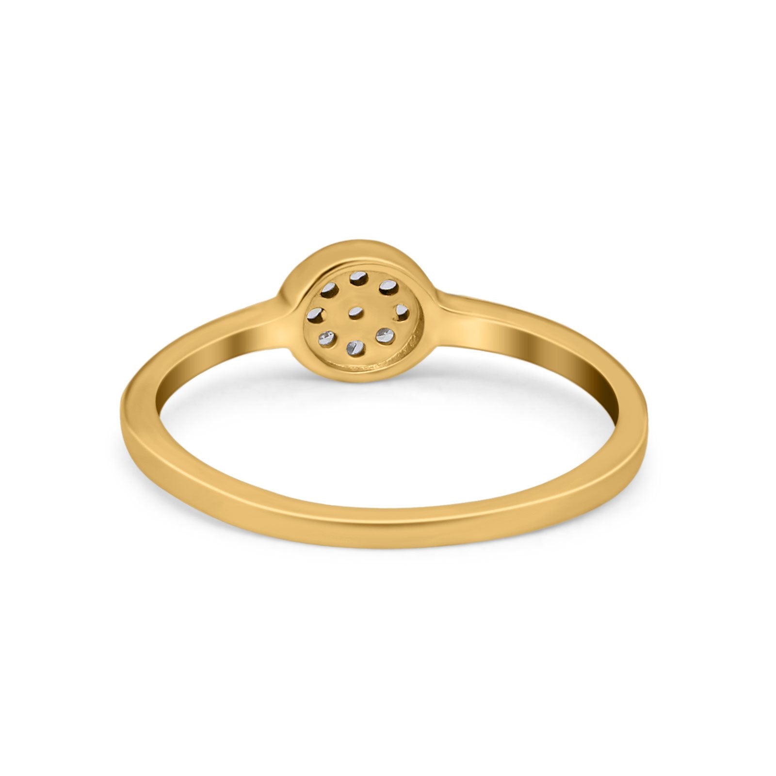 Petite Dainty Thumb Ring Pave Round Simulated Cubic Zirconia 925 Sterling Silver