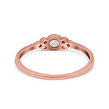 Art Deco Wedding Thumb Ring Round Simulated Cubic Zirconia 925 Sterling Silver