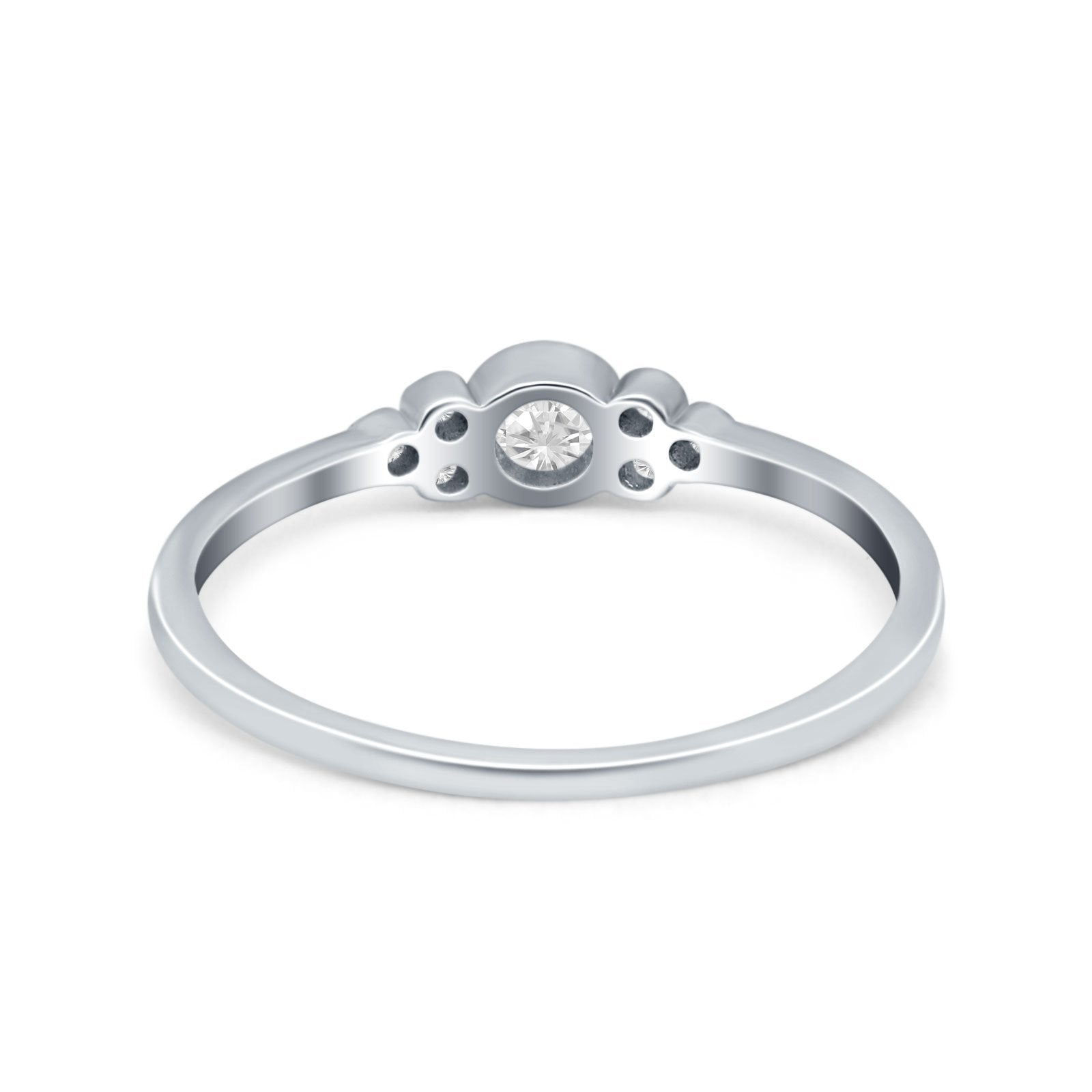 Art Deco Wedding Thumb Ring Round Simulated Cubic Zirconia 925 Sterling Silver