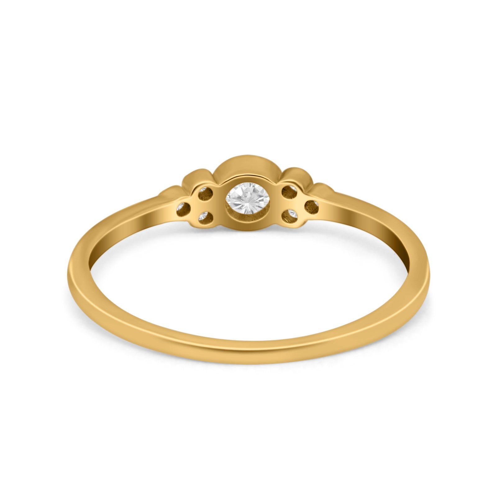 Art Deco Wedding Thumb Ring Round Simulated Cubic Zirconia 925 Sterling Silver