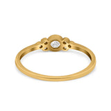 Art Deco Wedding Thumb Ring Round Simulated Cubic Zirconia 925 Sterling Silver