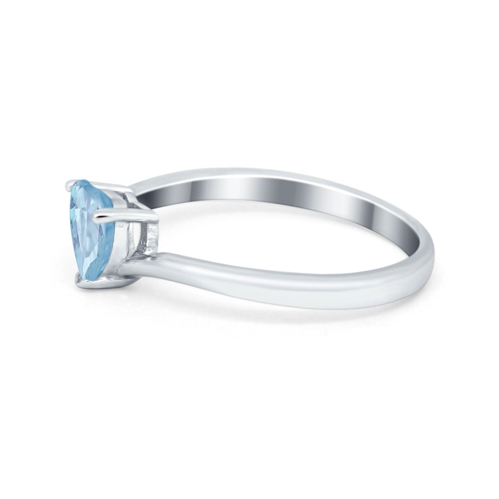 Swirl Wedding Heart Promise Ring Simulated Cubic Zirconia 925 Sterling Silver