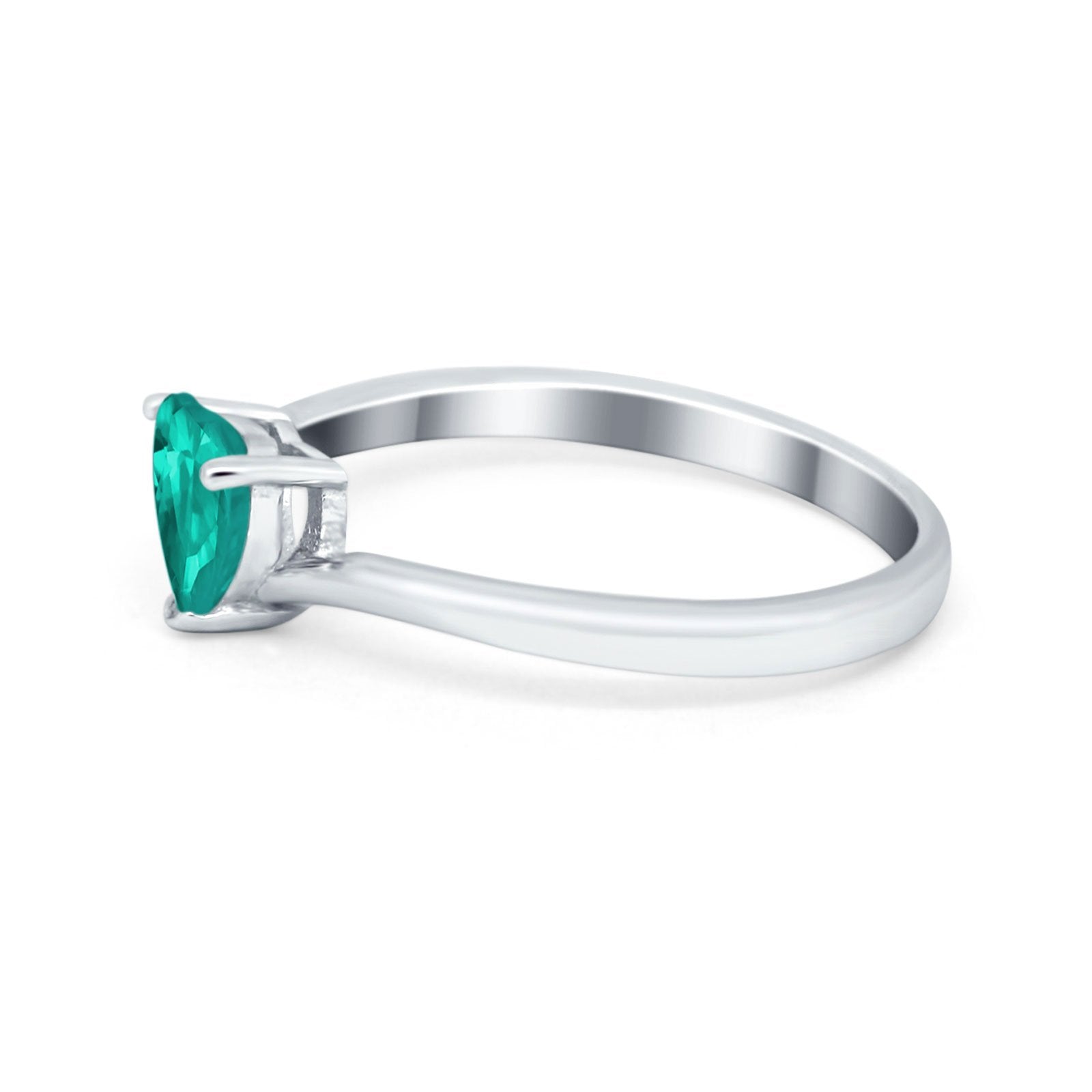 Swirl Wedding Heart Promise Ring Simulated Cubic Zirconia 925 Sterling Silver