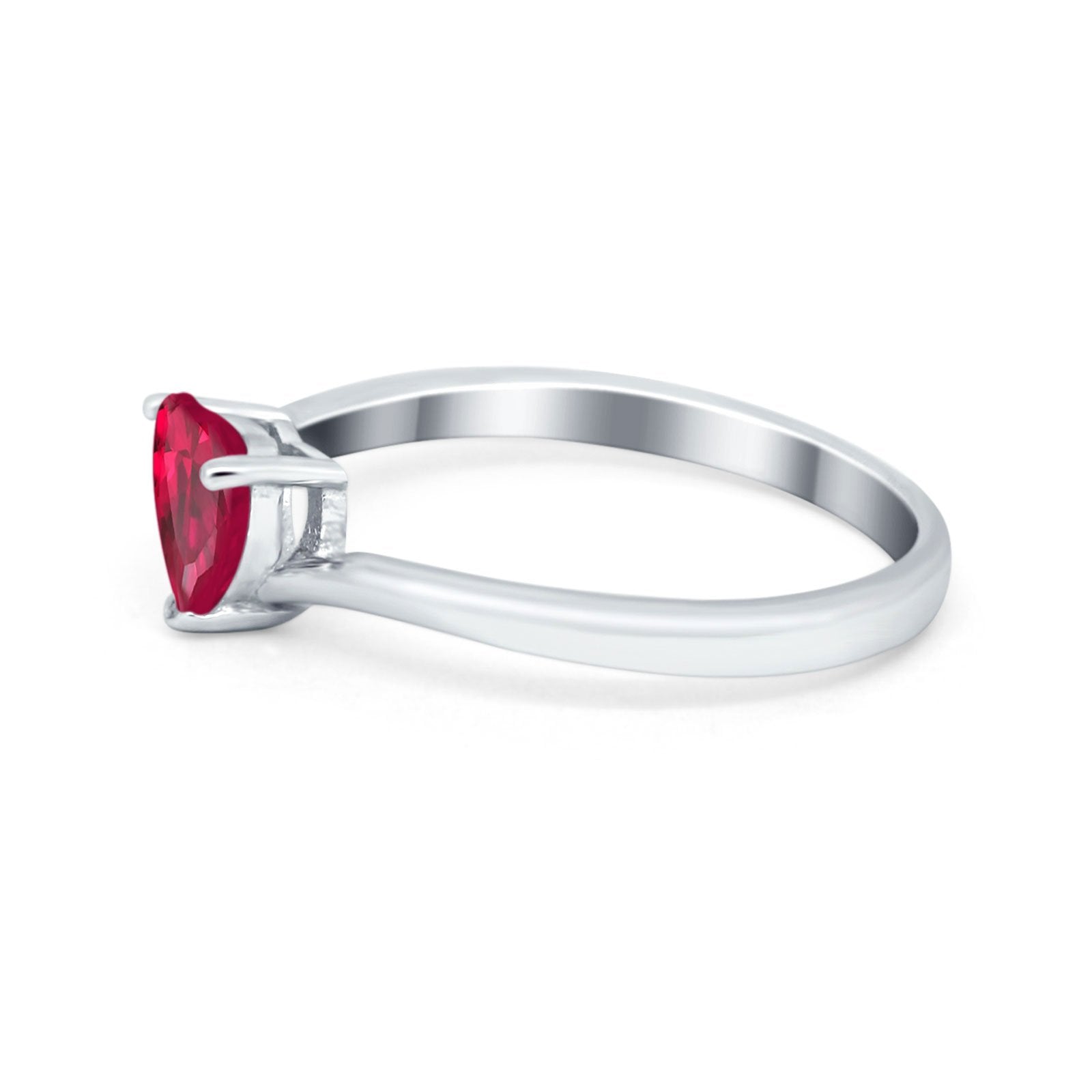 Swirl Wedding Heart Promise Ring Simulated Cubic Zirconia 925 Sterling Silver