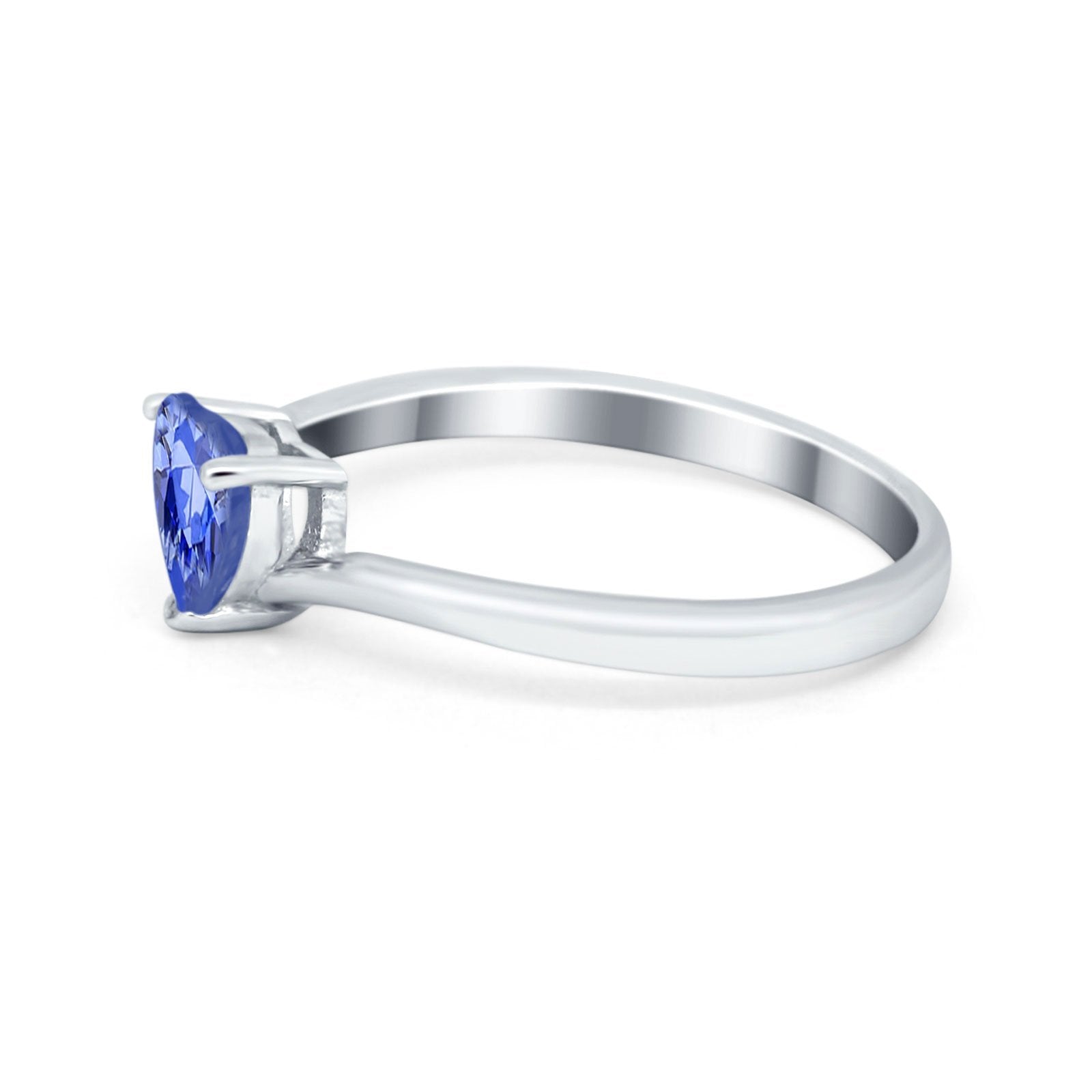 Swirl Wedding Heart Promise Ring Simulated Cubic Zirconia 925 Sterling Silver