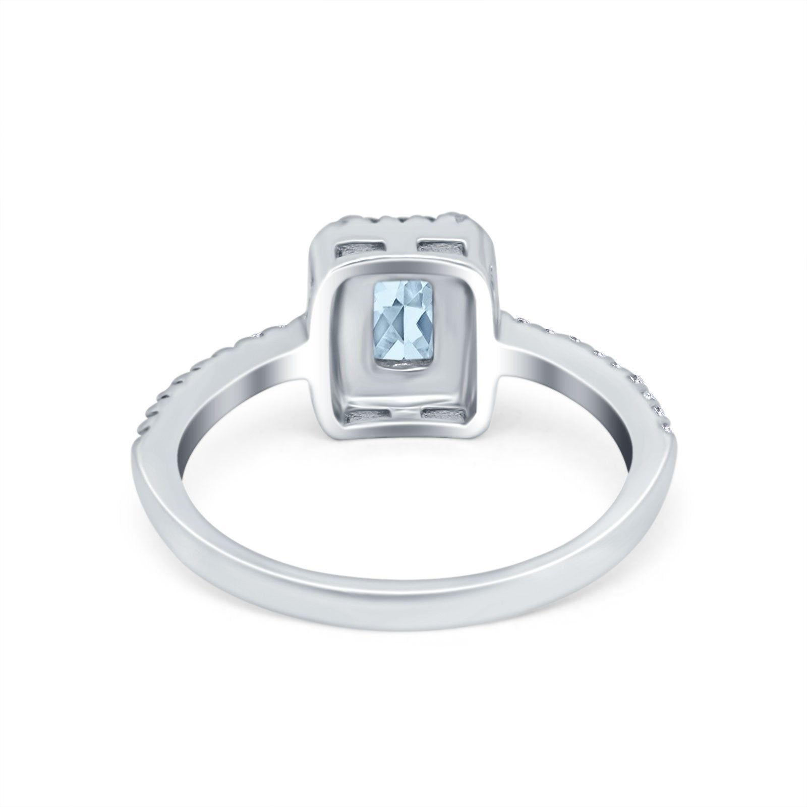 Halo Wedding Bridal Ring Simulated Cubic Zirconia Accent 925 Sterling Silver