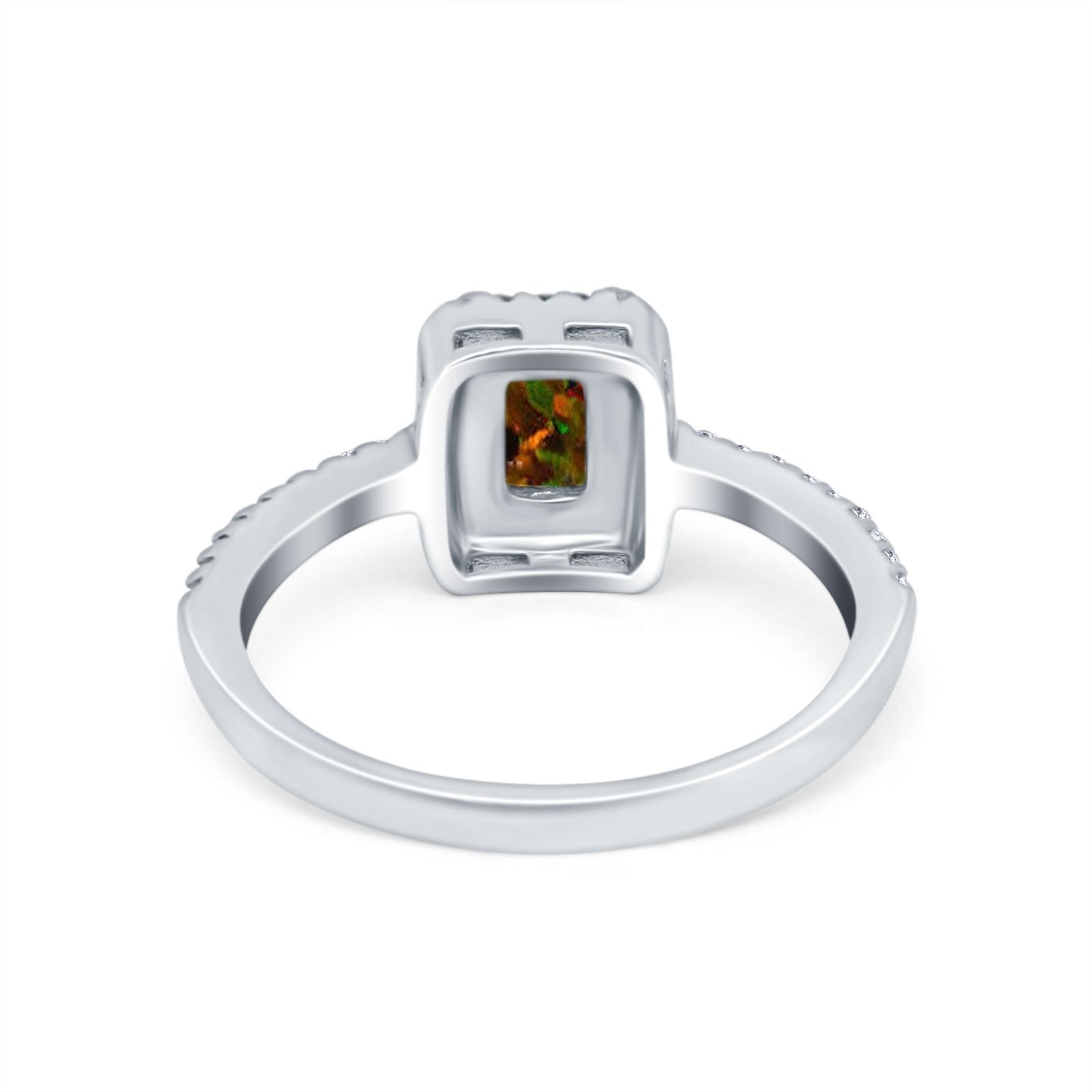 Halo Wedding Bridal Ring Simulated Cubic Zirconia Accent 925 Sterling Silver