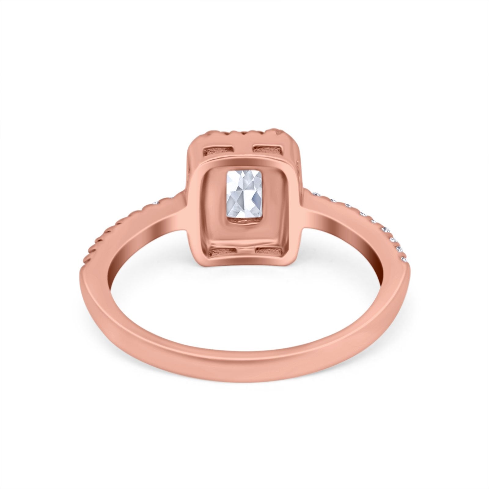 Halo Wedding Bridal Ring Simulated Cubic Zirconia Accent 925 Sterling Silver