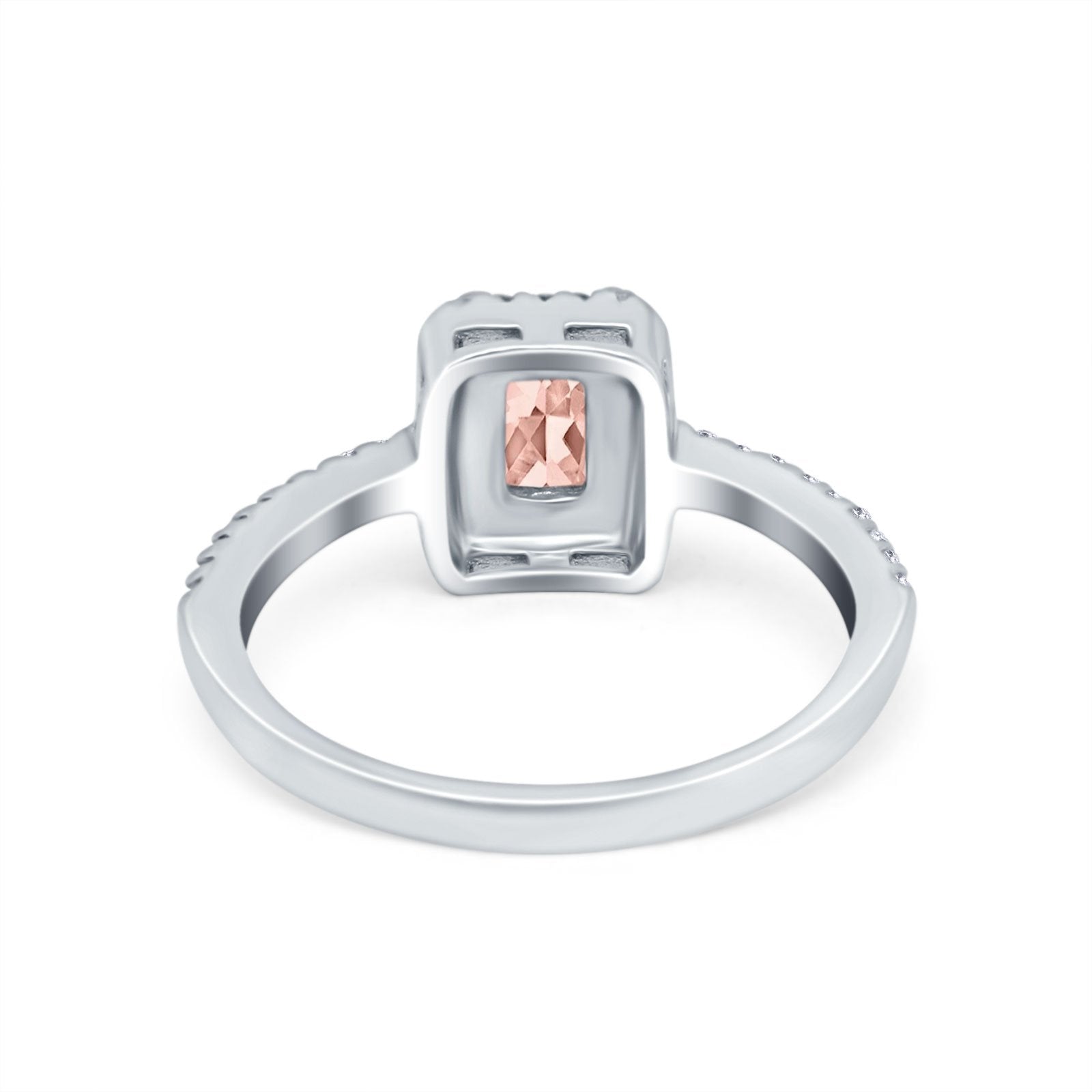 Halo Wedding Bridal Ring Simulated Cubic Zirconia Accent 925 Sterling Silver