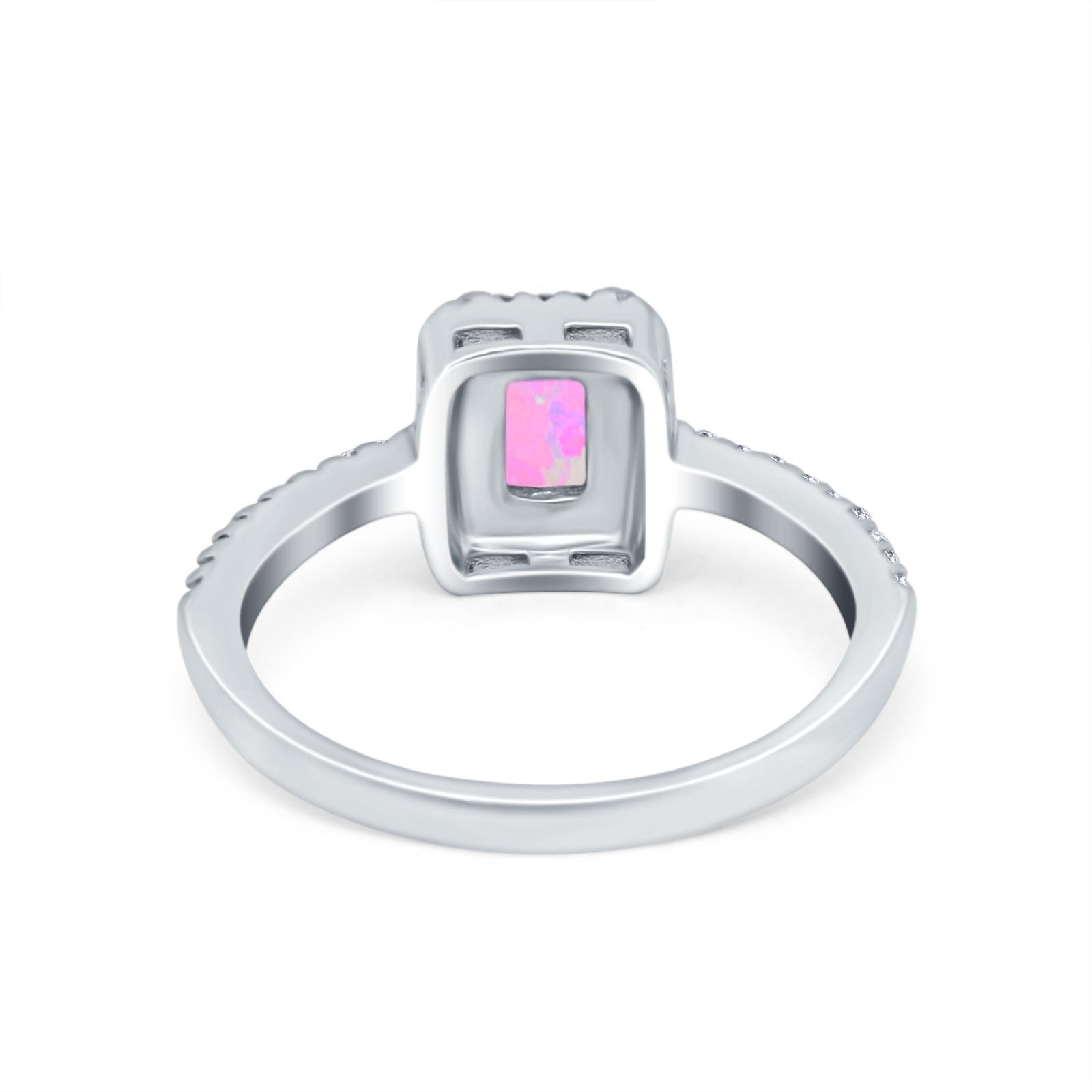 Halo Wedding Bridal Ring Simulated Cubic Zirconia Accent 925 Sterling Silver