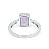 Halo Wedding Bridal Ring Simulated Cubic Zirconia Accent 925 Sterling Silver