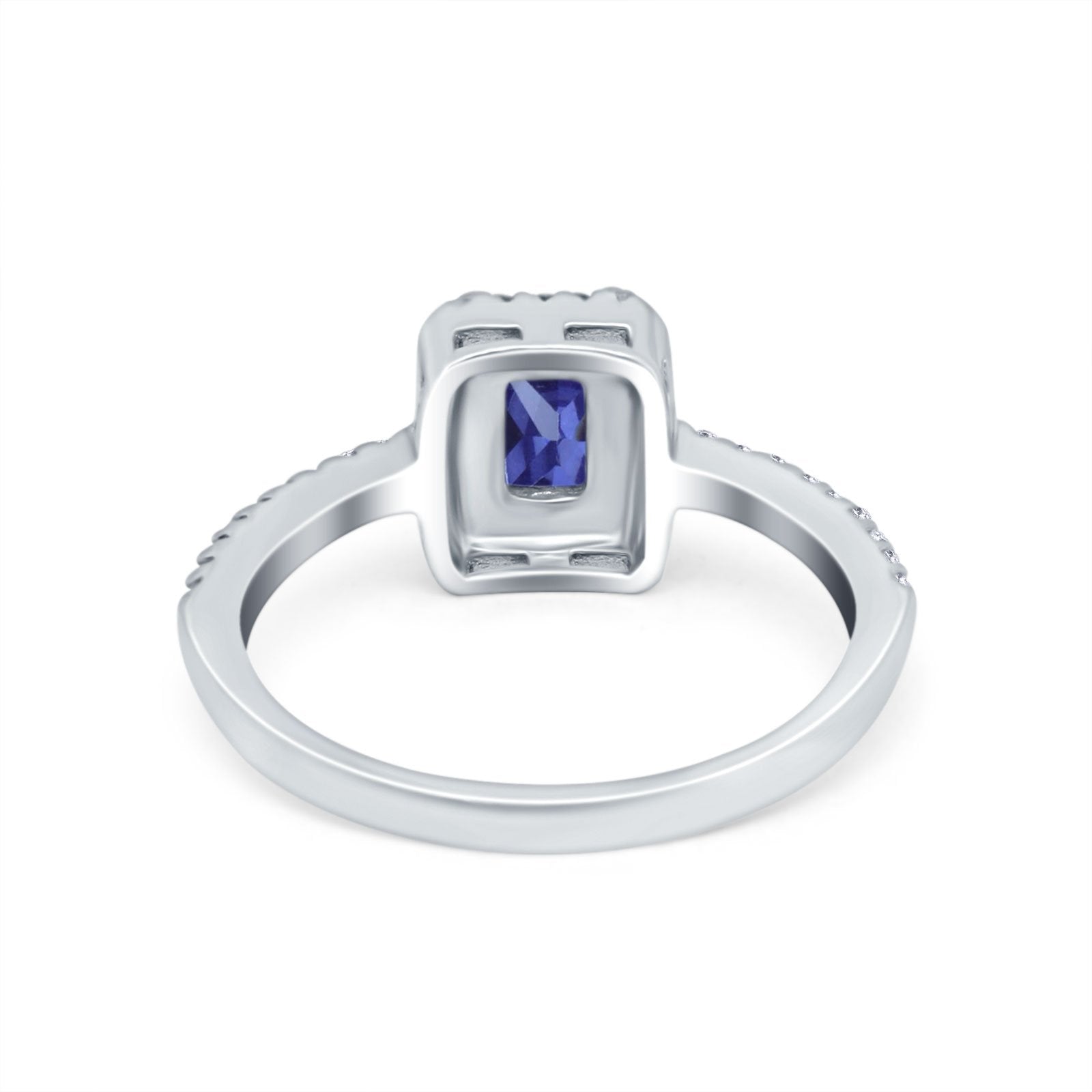 Halo Wedding Bridal Ring Simulated Cubic Zirconia Accent 925 Sterling Silver