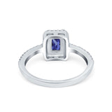 Halo Wedding Bridal Ring Simulated Cubic Zirconia Accent 925 Sterling Silver