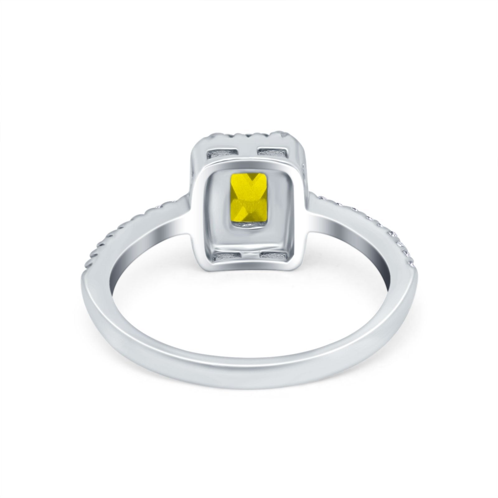 Halo Wedding Bridal Ring Simulated Cubic Zirconia Accent 925 Sterling Silver