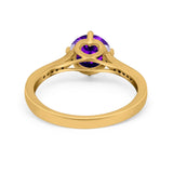 Solitaire Art Deco Wedding Ring Round Simulated Cubic Zirconia 925 Sterling Silver