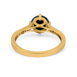 Solitaire Art Deco Wedding Ring Round Simulated Cubic Zirconia 925 Sterling Silver