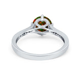 Solitaire Art Deco Wedding Ring Round Simulated Cubic Zirconia 925 Sterling Silver