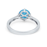 Solitaire Art Deco Wedding Ring Round Simulated Cubic Zirconia 925 Sterling Silver