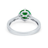 Solitaire Art Deco Wedding Ring Round Simulated Cubic Zirconia 925 Sterling Silver