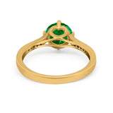 Solitaire Art Deco Wedding Ring Round Simulated Cubic Zirconia 925 Sterling Silver