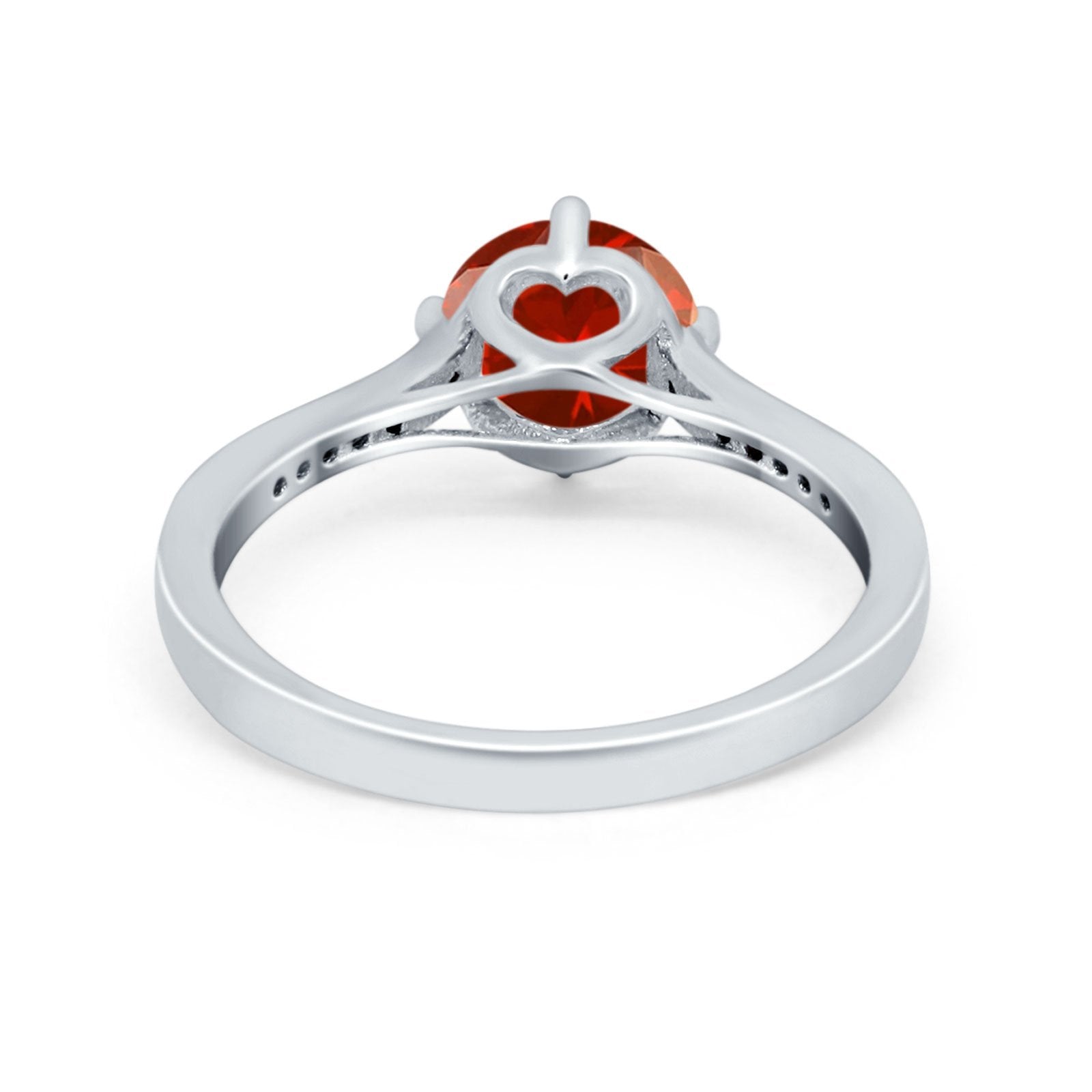 Solitaire Art Deco Wedding Ring Round Simulated Cubic Zirconia 925 Sterling Silver