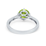 Solitaire Art Deco Wedding Ring Round Simulated Cubic Zirconia 925 Sterling Silver