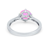 Solitaire Art Deco Wedding Ring Round Simulated Cubic Zirconia 925 Sterling Silver