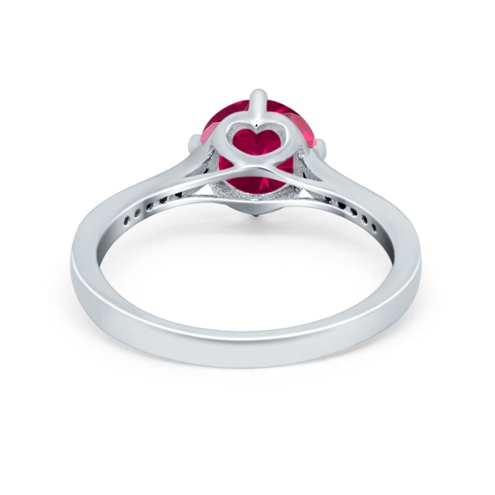 Solitaire Art Deco Wedding Ring Round Simulated Cubic Zirconia 925 Sterling Silver