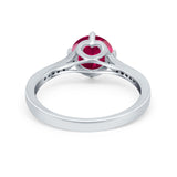 Solitaire Art Deco Wedding Ring Round Simulated Cubic Zirconia 925 Sterling Silver