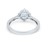 Solitaire Art Deco Wedding Ring Round Simulated Cubic Zirconia 925 Sterling Silver