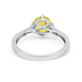 Solitaire Art Deco Wedding Ring Round Simulated Cubic Zirconia 925 Sterling Silver