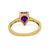 Vintage Style Teardrop Wedding Ring Simulated Cubic Zirconia 925 Sterling Silver